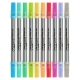 Oboustranné fixy s dvojitým hrotem vypratelné 10 ks Pastel