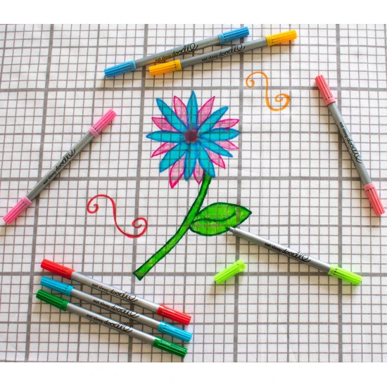 Vypratelné fixy s dvojitým hrotem – jemné pastelové odstíny