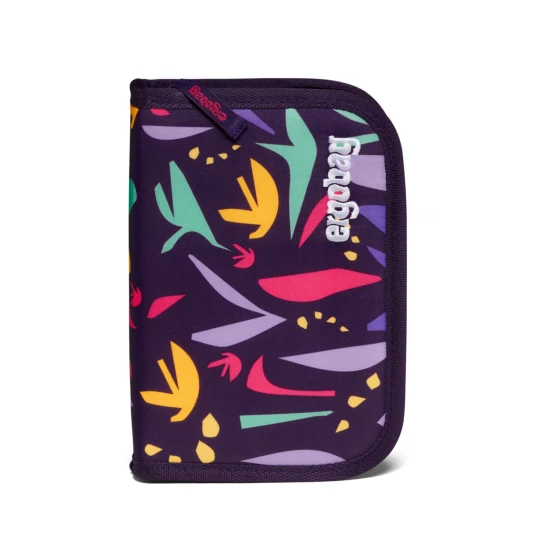Penál Ergobag Jungle 20-dílný set s pastelky, struhadlem a pravítkem pro děti, ekologický produkt vyrobený z recyklovaných PET lahví.
