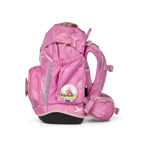 Školní batoh Ergobag Magic růžový pro malé školáky, ergonomický design s vylepšenými funkcemi a ekologickým materiálem, ideální pro 1. stupeň ZŠ.