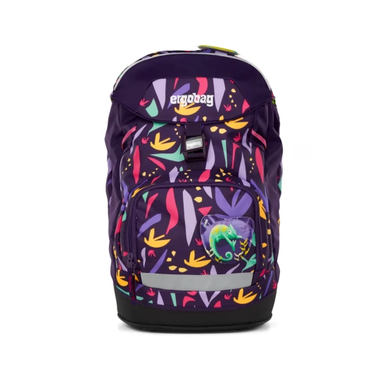 Školní batoh Ergobag Prime Jungle pro děti, rostoucí batoh s ekologickými materiály, ergonomickým designem a reflexními prvky pro maximální pohodlí a bezpečnost.