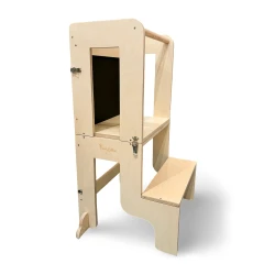 Montessori Učící věž 3 v 1 Přírodní s magnetickou tabulí