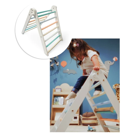 Montessori Pikler trojúhelník Rainbow Sunny Beach – Family Nation FN-MONT-PIK-SB