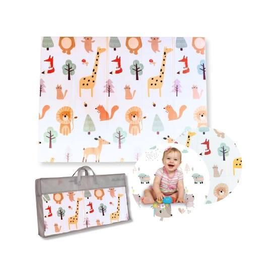 Montessori Skládací hrací podložka 2 v 1 Animal Friends 180 x 150 cm Montessori Skládací hrací podložka 2 v 1 Animal Friends 180 x 150 cm – Family Nation FN-MONT-TAPF-AN