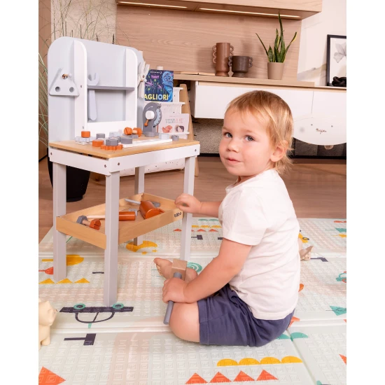 Montessori Skládací hrací podložka 2 v 1 Dino Friends 180 x 150 cm – Family Nation FN-MONT-TAPF-DI
