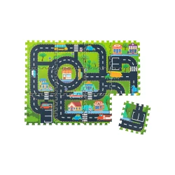 Montessori Puzzle hrací podložka City 12 dílů