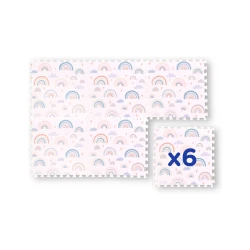 Montessori Puzzle hrací podložka Rainbow 6 dílů 175 x 117 cm