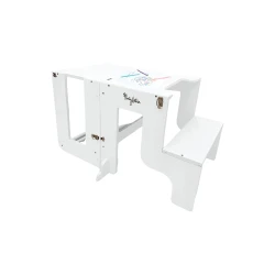 Montessori Učící věž 3 v 1 Bílá s magnetickou tabulí Montessori Učící věž 3 v 1 Bílá s magnetickou tabulí