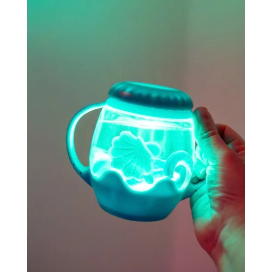 Senzorická lahvička mini se silikonovými doplňky Glo Pals, Blue, dárkový set