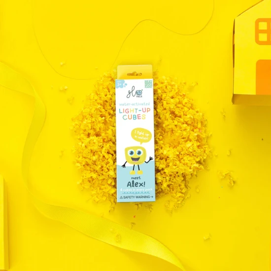 Glo Pals Senzorické svítící kostky Alex svítící kostky do vany pro děti, rozzářené ve vodě.