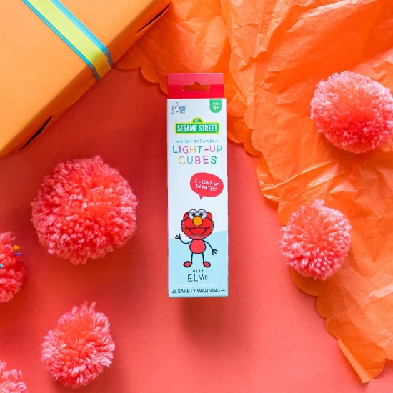 Glo Pals Senzorické svítící kostky Elmo svítící kostky do vany pro děti, rozzářené ve vodě.