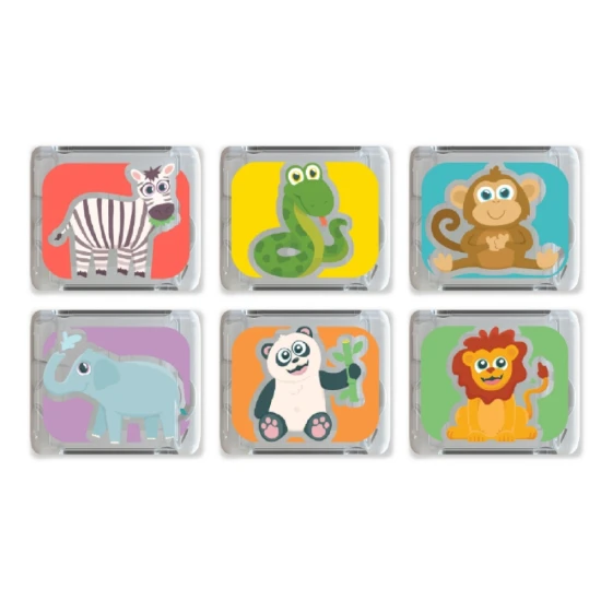 Senzorické svítící kostky Glo Pals ZOO svítící kostky do koupele pro děti, svítí ve vodě.