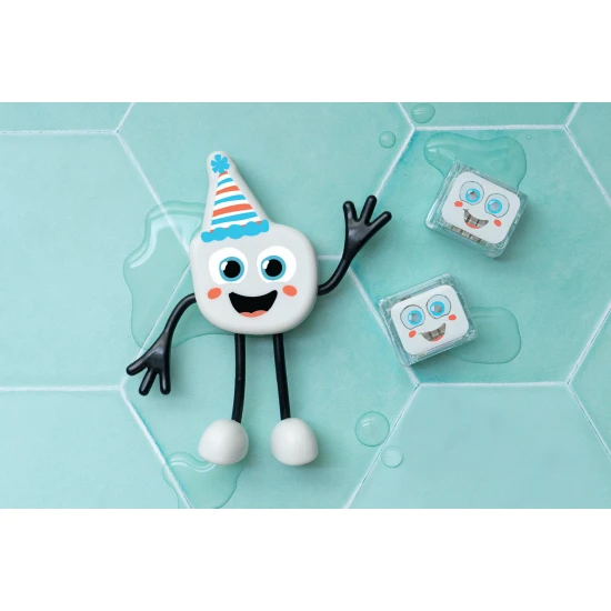 Glo Pals Sada Figurka Party Pal a 2 senzorické kostky do vody – svítící hračka do vany pro děti.