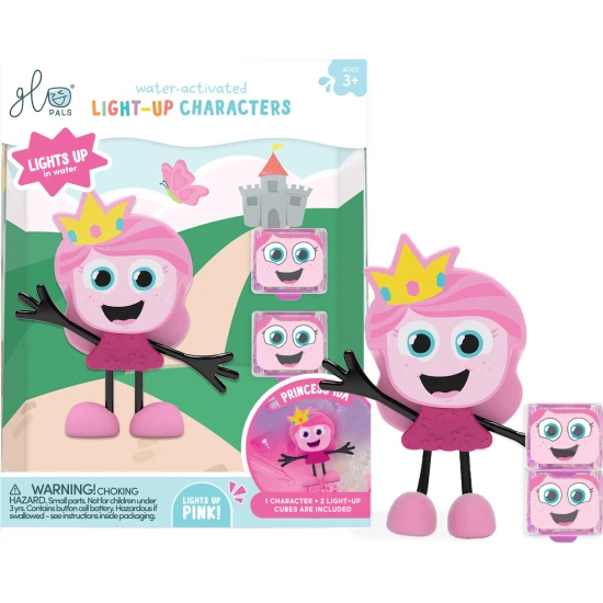 Glo Pals Sada Figurka Princess svítící hračka do vany pro děti.