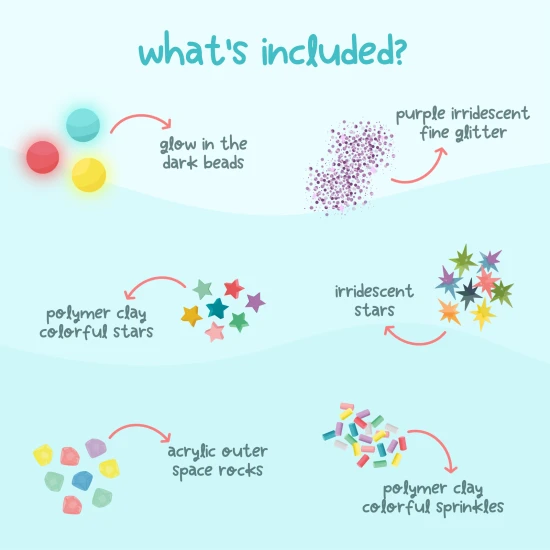 Příslušenství pro smyslovou láhev Space – rozvíjí kreativitu a motorické dovednosti