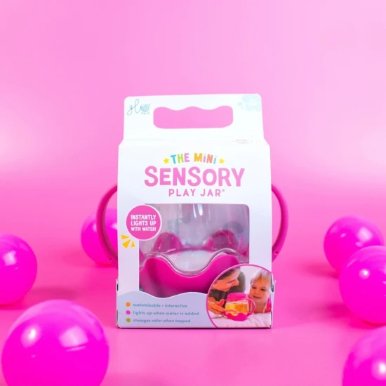 Dárková sada Senzorická mini láhev s gelovými doplňky Pink