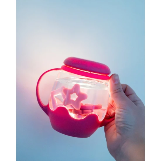 Dárková sada Senzorická mini láhev s gelovými doplňky Pink