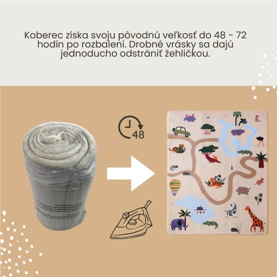 Hakuna Matte Dětský koberec Safari 1.6 x 1.2 m Dětský koberec Safari pro bezpečné a pohodlné hraní.
