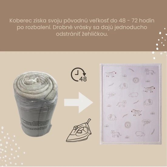 Hakuna Matte Dětský koberec Safari Animals 1.7 x 1.2 m Dětský koberec Safari Animals pro bezpečné a pohodlné hraní.