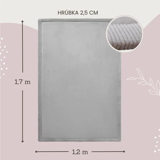 Dětský koberec Light Grey pro bezpečné a pohodlné hraní.