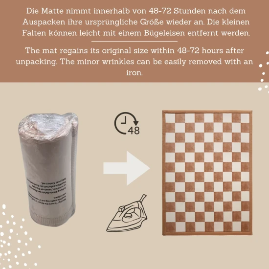 Dětský koberec Squares pro bezpečné a pohodlné hraní.