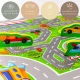 Hrací pěnová puzzle podložka s cestami, budovami a autíčky, 1.2x1.2 m – dětská autodráha z EVA pěny