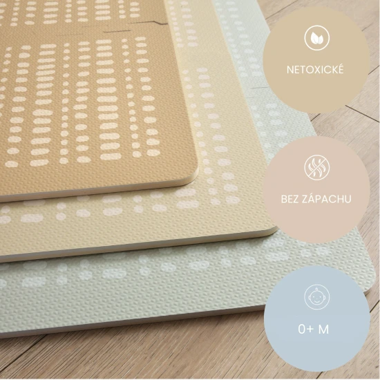 Hravá a pohodlná puzzle podložka pro hraní a lezení.