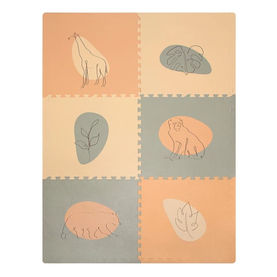 Hakuna Matte Hrací podložka Puzzle XXL Džungle 1,8 x 1,2 m Hravá a pohodlná puzzle podložka pro hraní a lezení.