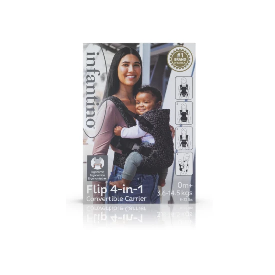 Infantino Nosítko Flip 4v1 Convertible Leopard Black
