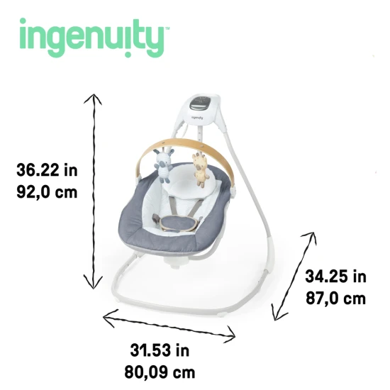 Pohupující hudební houpačka Chambray 0m+, do 9 kg Pohupující hudební houpačka Chambray 0m+, do 9 kg Ingenuity 16927-1