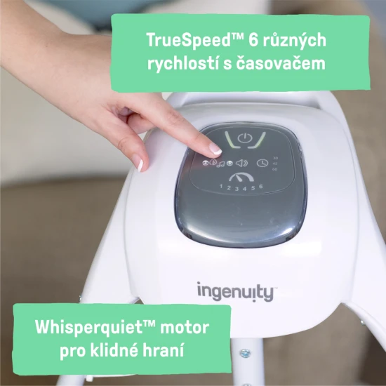 Pohupující hudební houpačka Parker™ 0m+, do 9 kg Pohupující hudební houpačka Parker™ 0m+, do 9 kg Ingenuity 16926-1