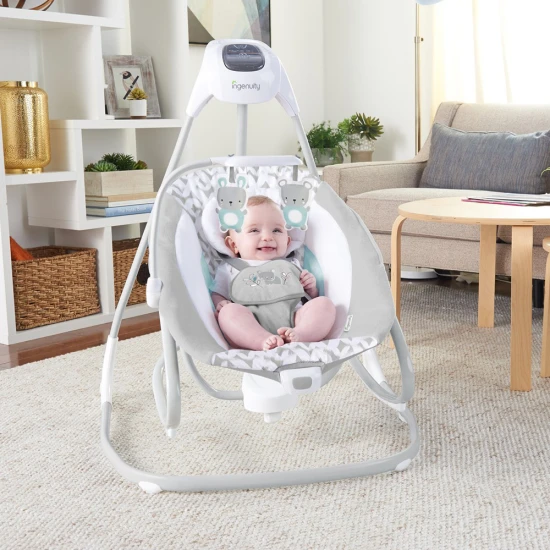 Velká houpačka s vibrujícím lehátkem a melodií USB 2v1 Raylan 0m+ do 9 kg Ingenuity 11791-1