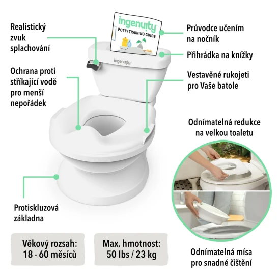 Dětský nočník/toaleta se zvukem My Size™ bílá Ingenuity 11124-2