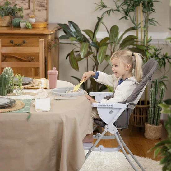 Skládací jídelní židlička Sun Valley™ Grey 6m+ do 15 kg Ingenuity 16990-1