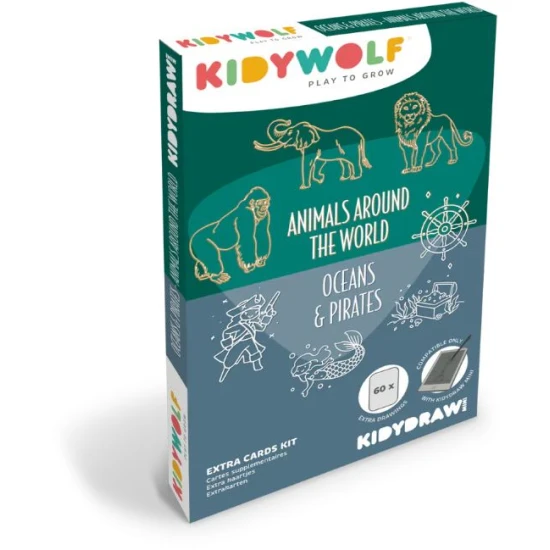 Doplňkové karty Kidydraw mini Zvířata celého světa, oceánů a piráti