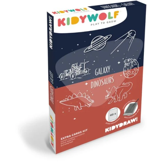 Doplňkové karty Kidydraw mini Galaxie a dinosauři