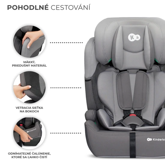 Autosedačka Comfort up i-size grey (76-150 cm) Kinderkraft KCCOUP02GRY0000