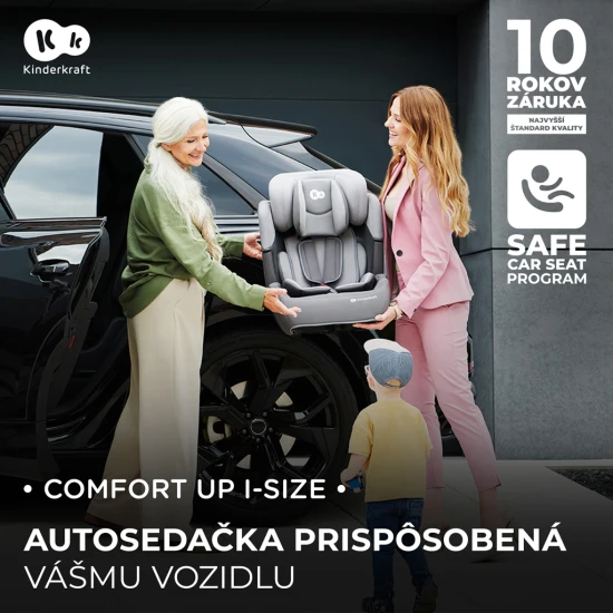 Autosedačka Comfort up i-size grey (76-150 cm) Kinderkraft KCCOUP02GRY0000