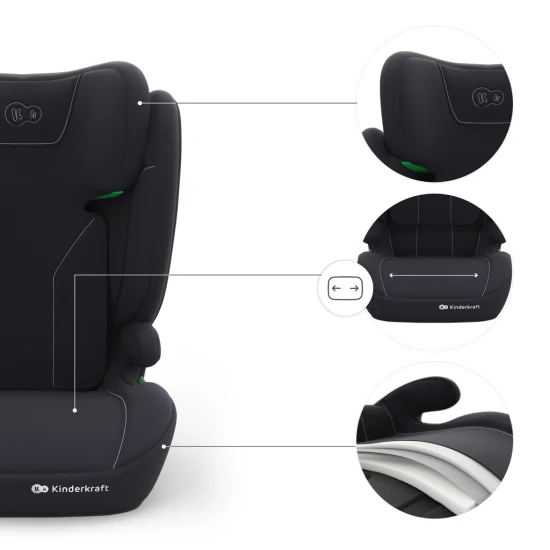 Autosedačka i-Spark 2 Plus i-Size (100-150 cm) Black Autosedačka i-Spark 2 Plus i-Size (100-150 cm) Black Kinderkraft KCISPA02BLKPL00