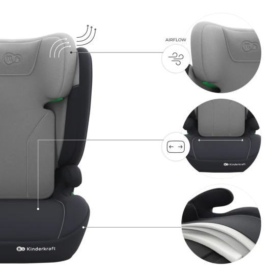 Autosedačka i-Spark 2 Plus i-Size (100-150 cm) Grey Autosedačka i-Spark 2 Plus i-Size (100-150 cm) Grey Kinderkraft KCISPA02GRYPL00