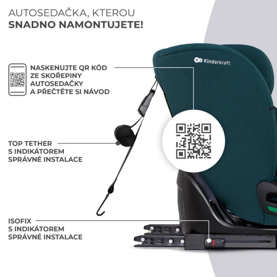 Autosedačka Oneto3 i-Size 76-150cm + Isofix Cool grey Autosedačka Oneto3 i-Size 76-150cm + Isofix Cool grey Kinderkraft KCONE300GRY0000