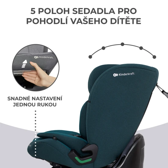 Autosedačka Oneto3 i-Size 76-150cm + Isofix Cool grey Autosedačka Oneto3 i-Size 76-150cm + Isofix Cool grey Kinderkraft KCONE300GRY0000