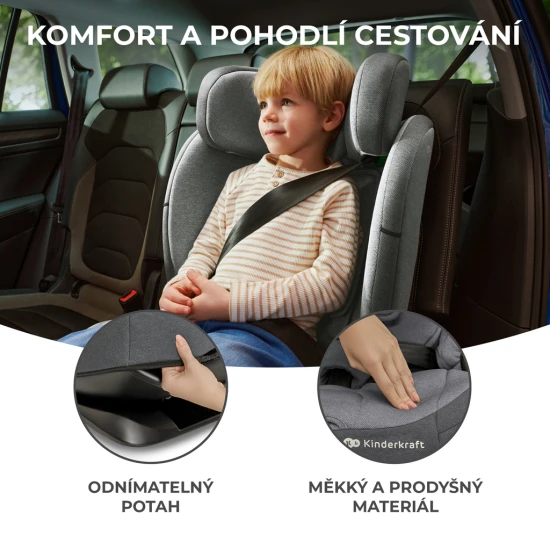 Autosedačka Oneto3 i-Size 76-150cm + Isofix Graphite black Autosedačka Oneto3 i-Size 76-150cm + Isofix Graphite black Kinderkraft KCONE300BLK0000