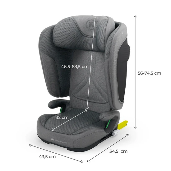 Skládací autosedačka Unity 2 I-Size Grey Skládací autosedačka Unity 2 I-Size Grey Kinderkraft KCUNIT02GRY0000
