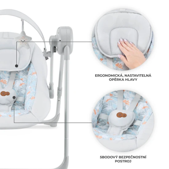Houpačka Swingee Grey Kinderkraft KBSWIN00GRY0000