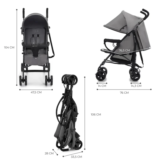 Golfový kočárek Tik Stone grey Kinderkraft KSTIK000GRY0000
