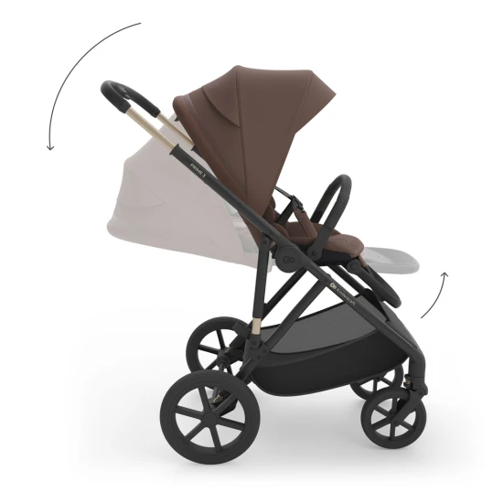 Kombinovaný kočárek 2v1 Prime 3 Velvet Mocca Kinderkraft KSPRIM03BRW2000