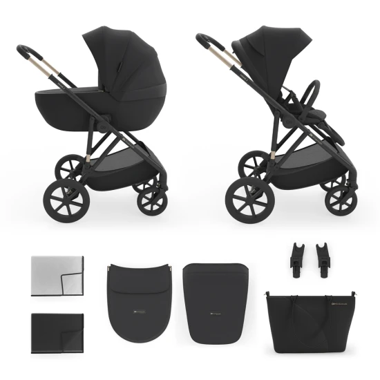 Kombinovaný kočárek 2v1 Prime 3 Venezian Black Kinderkraft KSPRIM03BLK2000