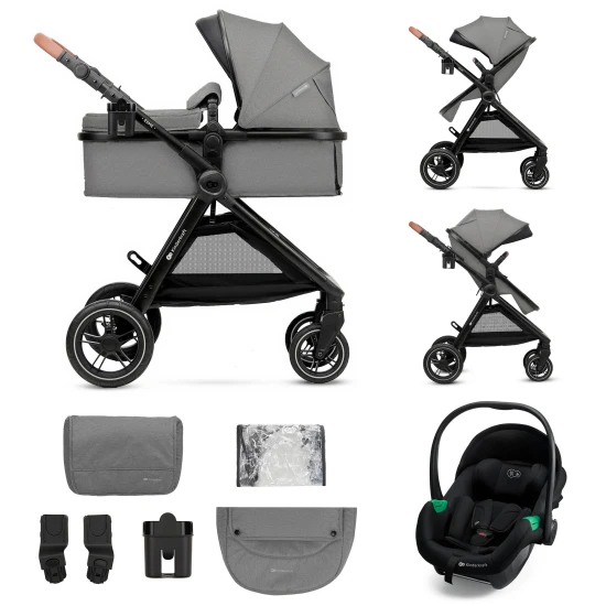Kombinovaný kočárek 3v1 Esme Pro Moonlight Grey Kinderkraft KSESME00GRY300N