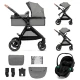 Kombinovaný kočárek 3v1 Esme Pro Moonlight Grey Kinderkraft KSESME00GRY300N